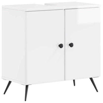 vidaXL Bathroom Sink Cabinet BREDA High Gloss White 59.5 x 31.5x 59 cm