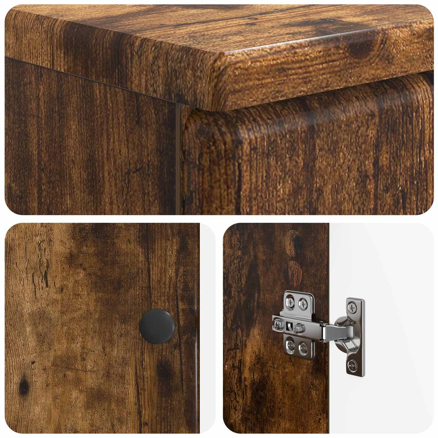 vidaXL Bathroom Sink Cabinet BREDA Smoked Oak 59.5 x 31.5x 59 cm