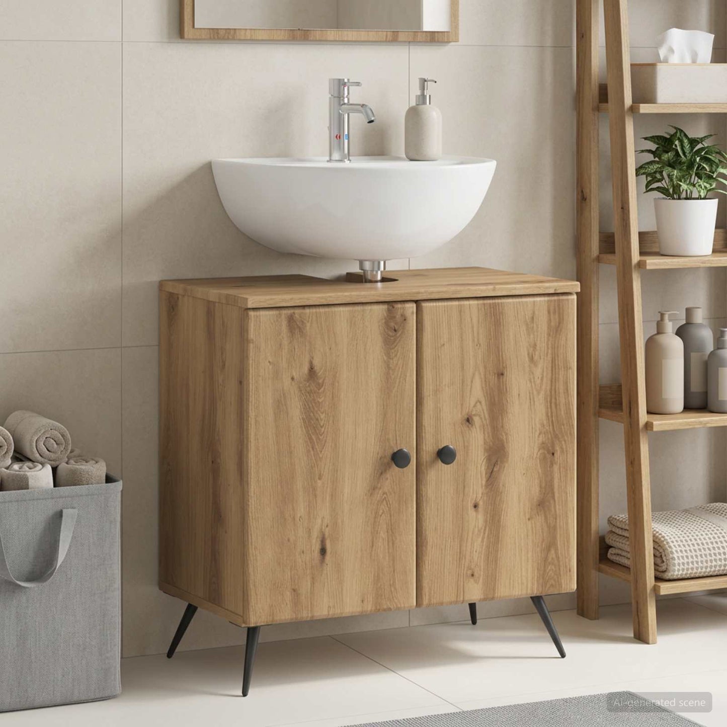 vidaXL Bathroom Sink Cabinet BREDA Artisan Oak 59.5 x 31.5x 59 cm