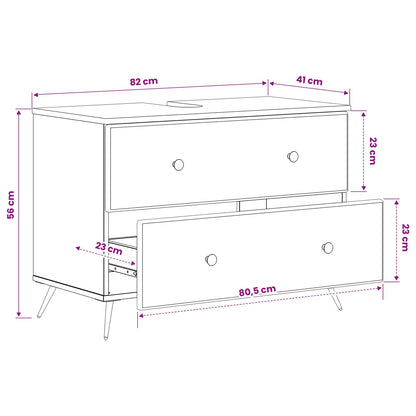 vidaXL Bathroom Sink Cabinet BREDA White 82 x 41x 59 cm