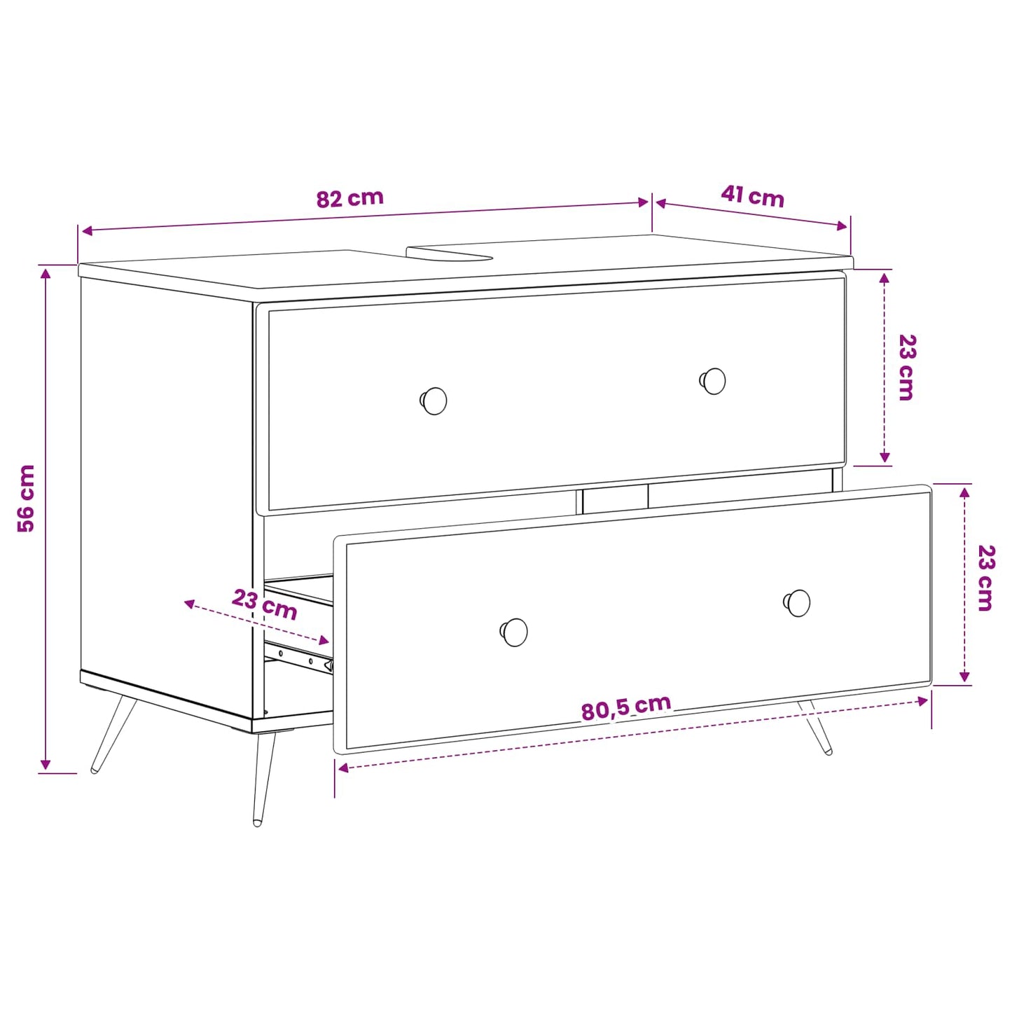 vidaXL Bathroom Sink Cabinet BREDA Sonoma Oak 82 x 41x 59 cm