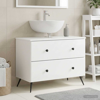vidaXL Bathroom Sink Cabinet BREDA High Gloss White 82 x 41x 59 cm