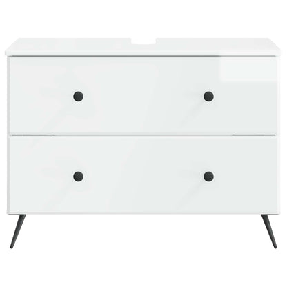 vidaXL Bathroom Sink Cabinet BREDA High Gloss White 82 x 41x 59 cm