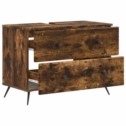vidaXL Bathroom Sink Cabinet BREDA Smoked Oak 82 x 41x 59 cm