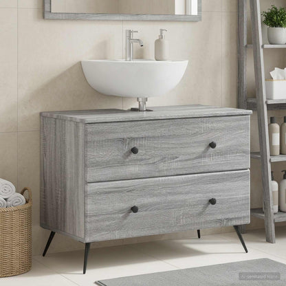 vidaXL Bathroom Sink Cabinet BREDA Grey Sonoma 82 x 41x 59 cm