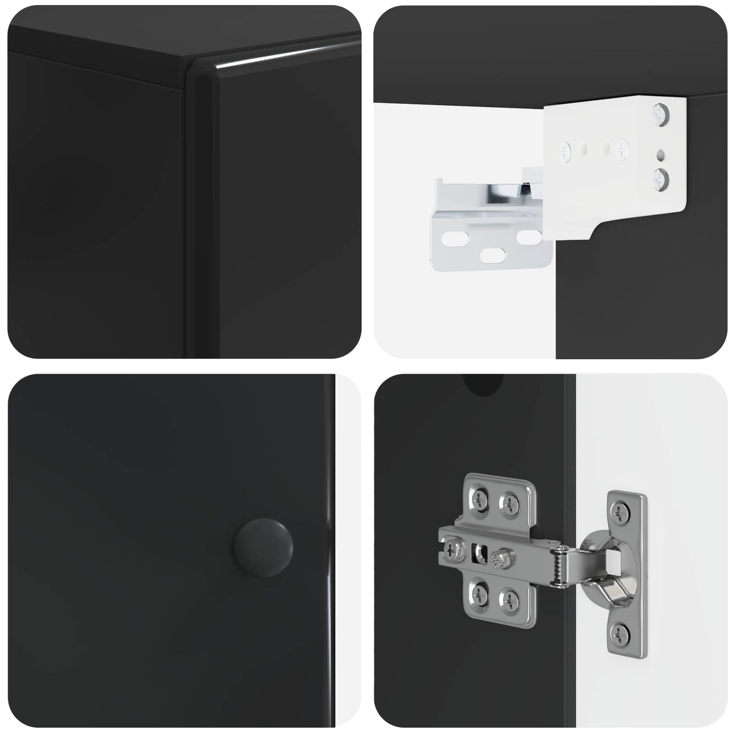 vidaXL Bathroom Wall Cabinet BREDA Black 30 x 31 x 59 cm