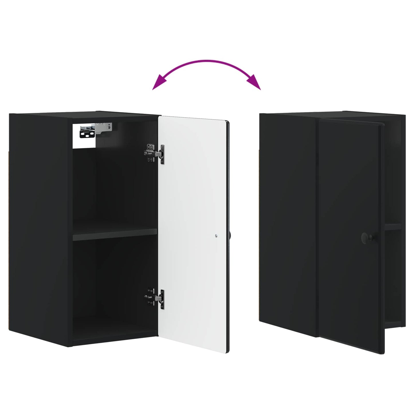 vidaXL Bathroom Wall Cabinet BREDA Black 30 x 31 x 59 cm