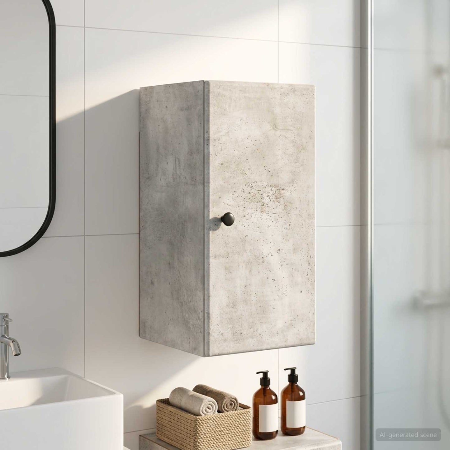 vidaXL Bathroom Wall Cabinet BREDA Concrete Grey 30 x 31 x 59 cm