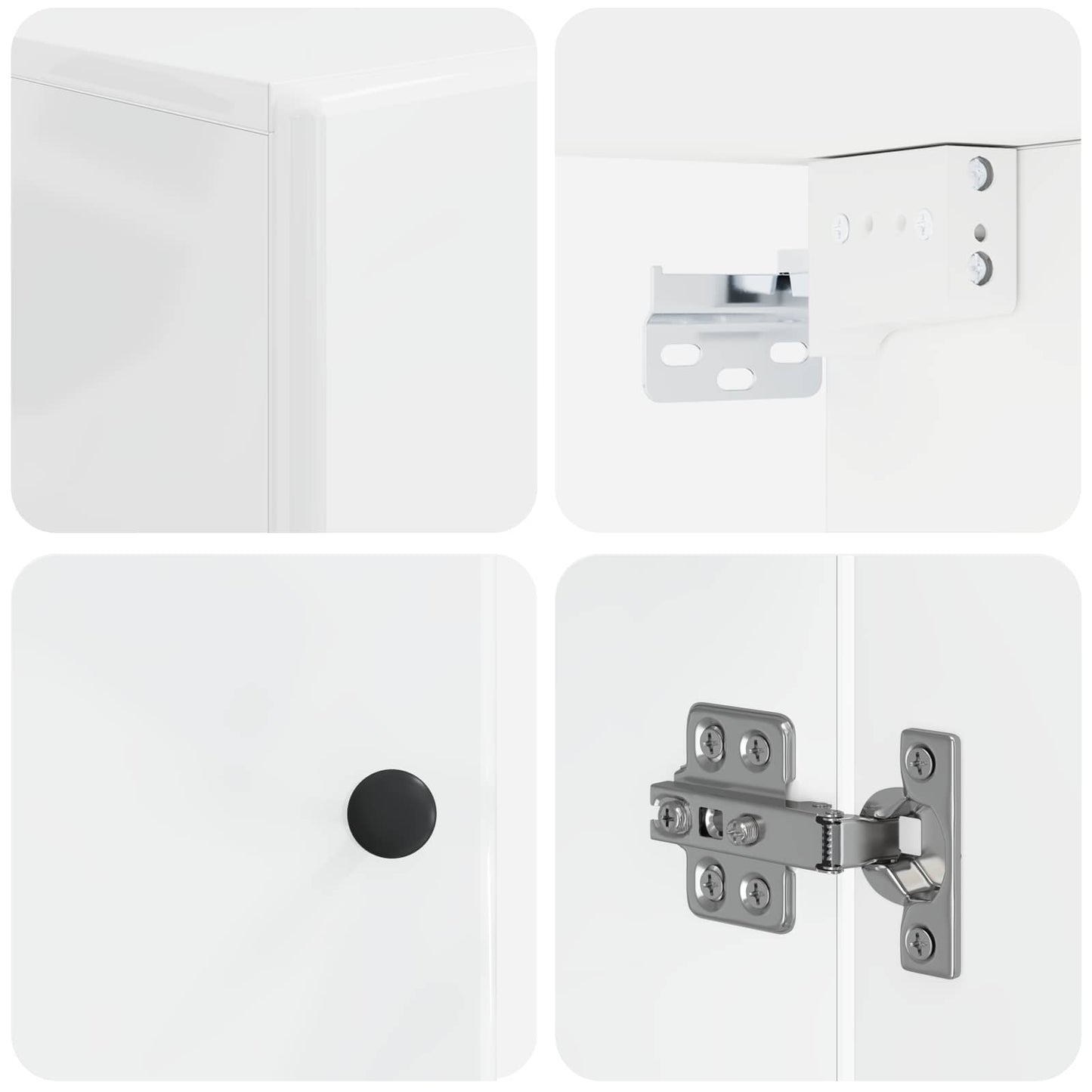 vidaXL Bathroom Wall Cabinet BREDA High Gloss White 30 x 31 x 59 cm