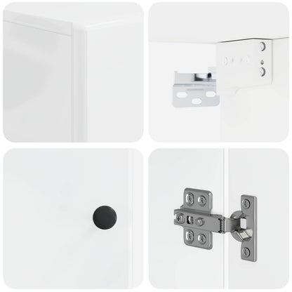 vidaXL Bathroom Wall Cabinet BREDA High Gloss White 30 x 31 x 59 cm