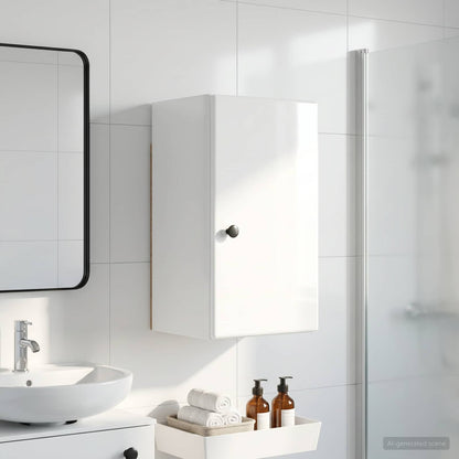 vidaXL Bathroom Wall Cabinet BREDA High Gloss White 30 x 31 x 59 cm