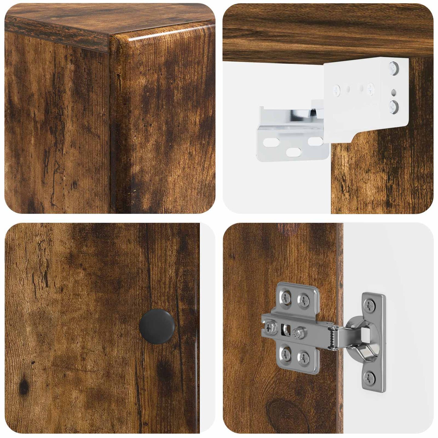 vidaXL Bathroom Wall Cabinet BREDA Smoked Oak 30 x 31 x 59 cm