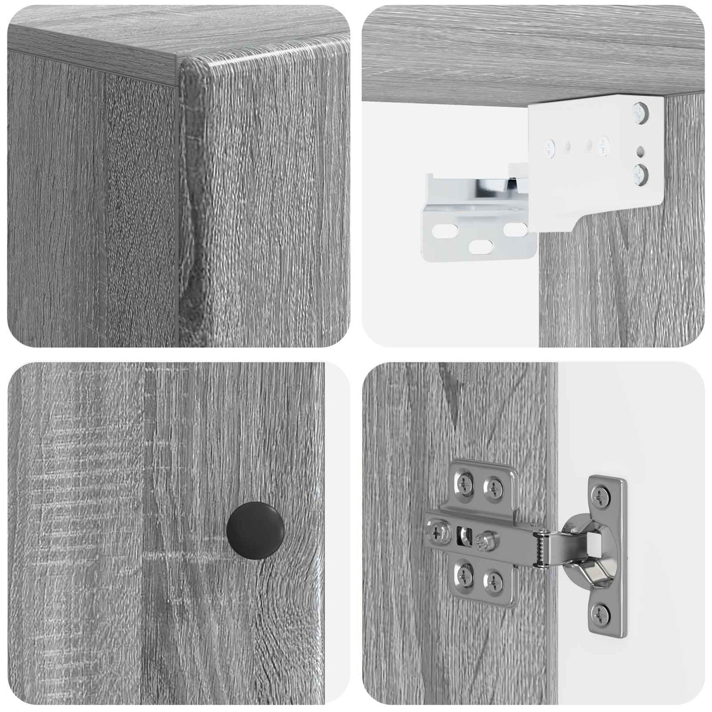 vidaXL Bathroom Wall Cabinet BREDA Grey Sonoma 30 x 31 x 59 cm