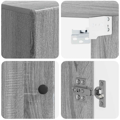 vidaXL Bathroom Wall Cabinet BREDA Grey Sonoma 30 x 31 x 59 cm