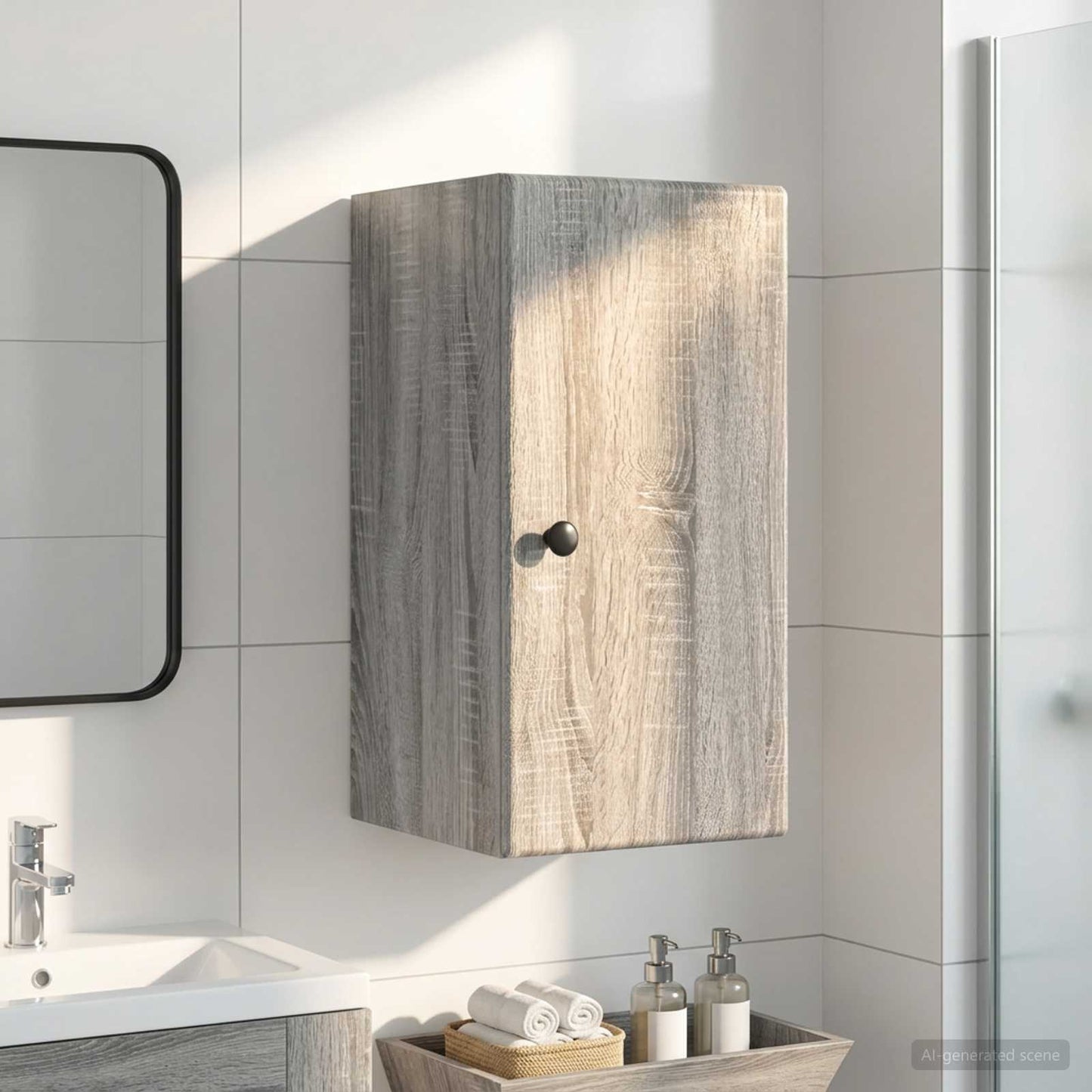 vidaXL Bathroom Wall Cabinet BREDA Grey Sonoma 30 x 31 x 59 cm