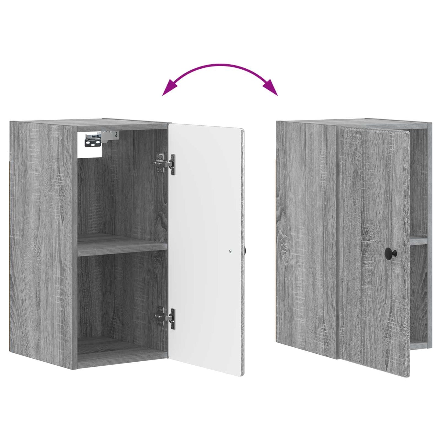 vidaXL Bathroom Wall Cabinet BREDA Grey Sonoma 30 x 31 x 59 cm