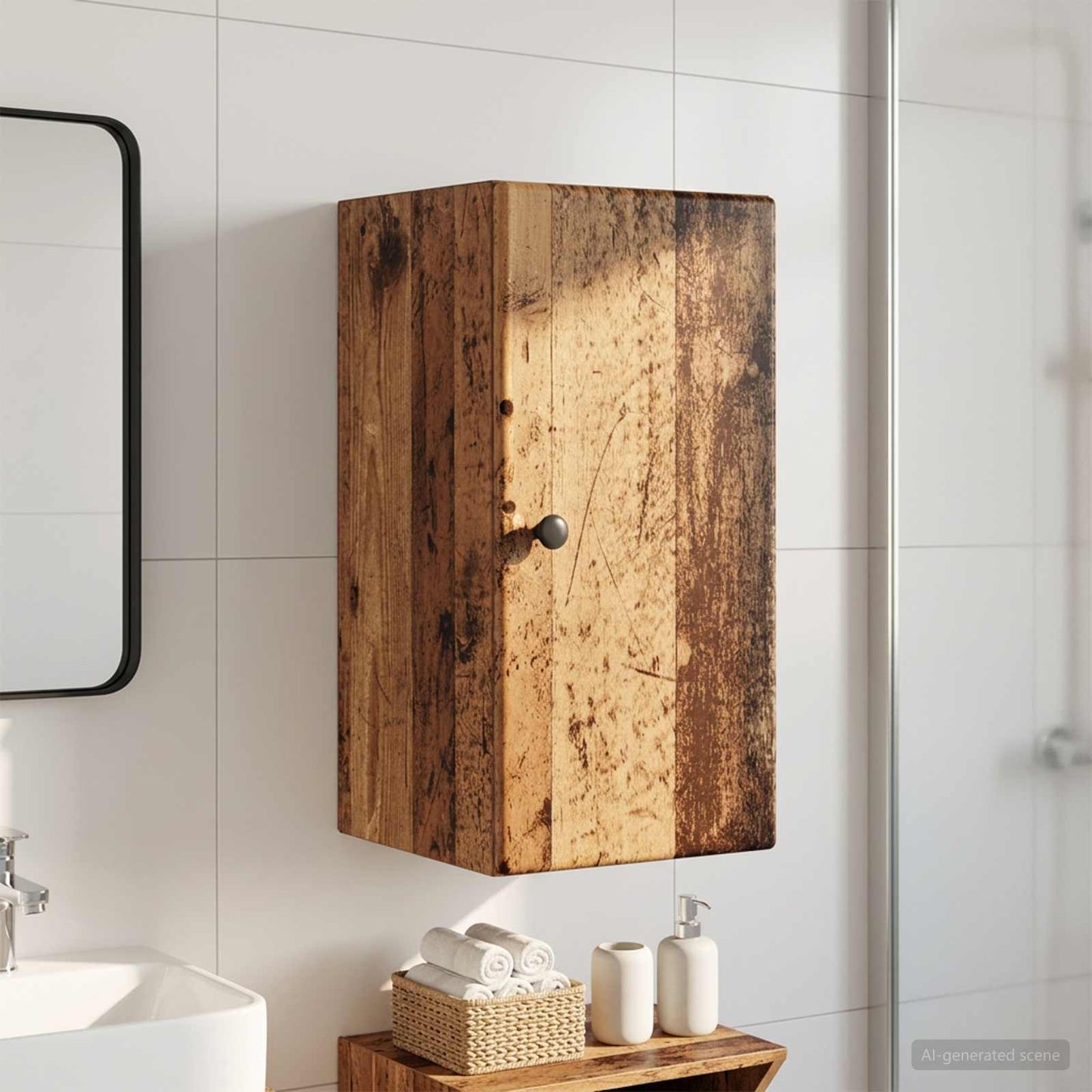 vidaXL Bathroom Wall Cabinet BREDA Old Wood 30 x 31 x 59 cm