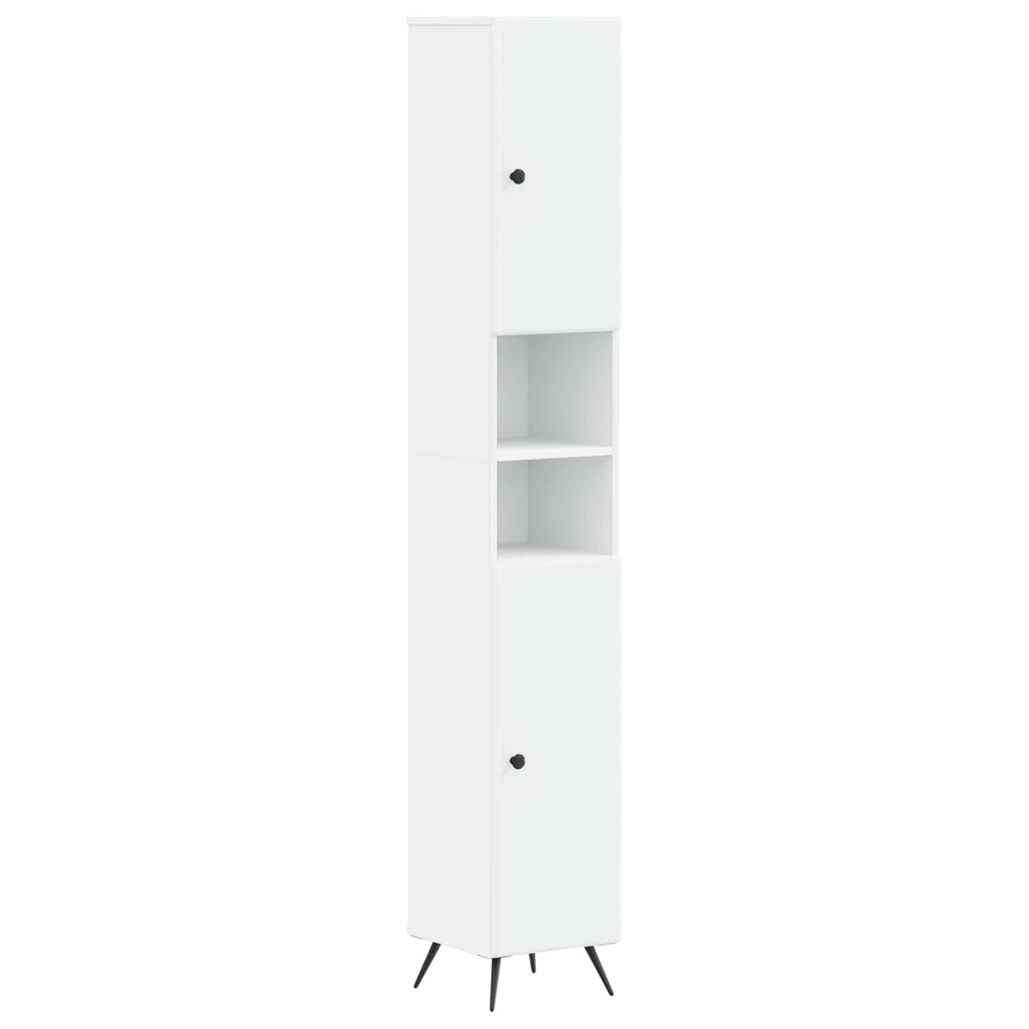 vidaXL Bathroom Cabinet with Open Shelf BREDA White 30 x 31 x 190 cm