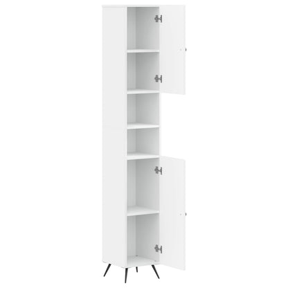 vidaXL Bathroom Cabinet with Open Shelf BREDA White 30 x 31 x 190 cm