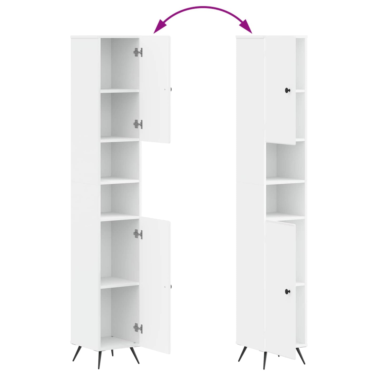 vidaXL Bathroom Cabinet with Open Shelf BREDA White 30 x 31 x 190 cm