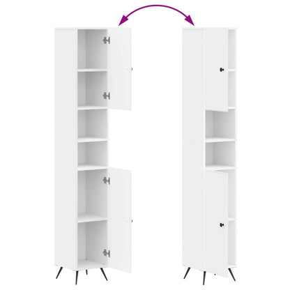 vidaXL Bathroom Cabinet with Open Shelf BREDA White 30 x 31 x 190 cm