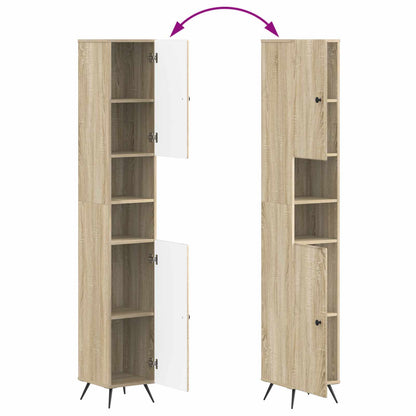 vidaXL Bathroom Cabinet with Open Shelf BREDA Sonoma Oak