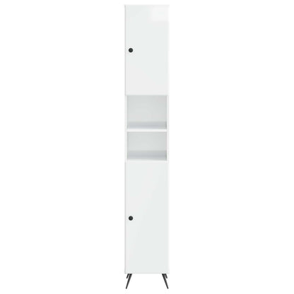vidaXL Bathroom Cabinet with Open Shelf BREDA High Gloss White