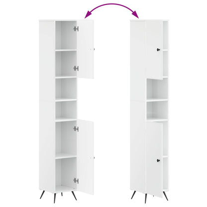 vidaXL Bathroom Cabinet with Open Shelf BREDA High Gloss White