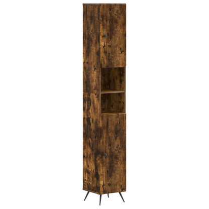 vidaXL Bathroom Cabinet with Open Shelf BREDA Smoked Oak
