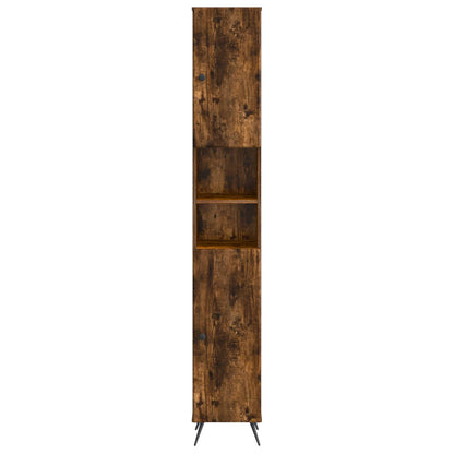 vidaXL Bathroom Cabinet with Open Shelf BREDA Smoked Oak