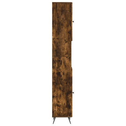 vidaXL Bathroom Cabinet with Open Shelf BREDA Smoked Oak