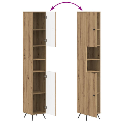 vidaXL Bathroom Cabinet with Open Shelf BREDA Artisan Oak