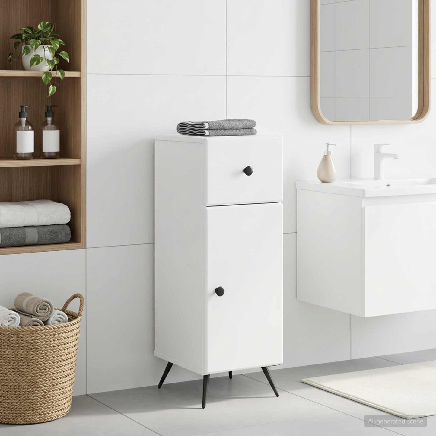 vidaXL Bathroom Storage Cainet BREDA White 30 x 31 x 80 cm