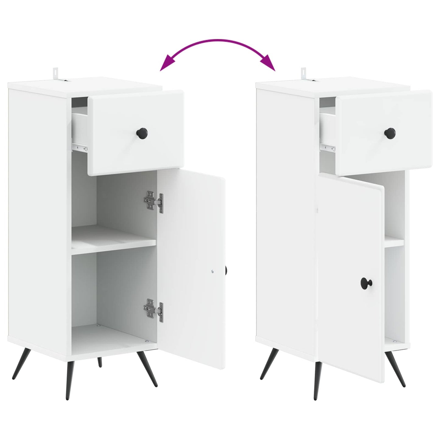 vidaXL Bathroom Storage Cainet BREDA White 30 x 31 x 80 cm
