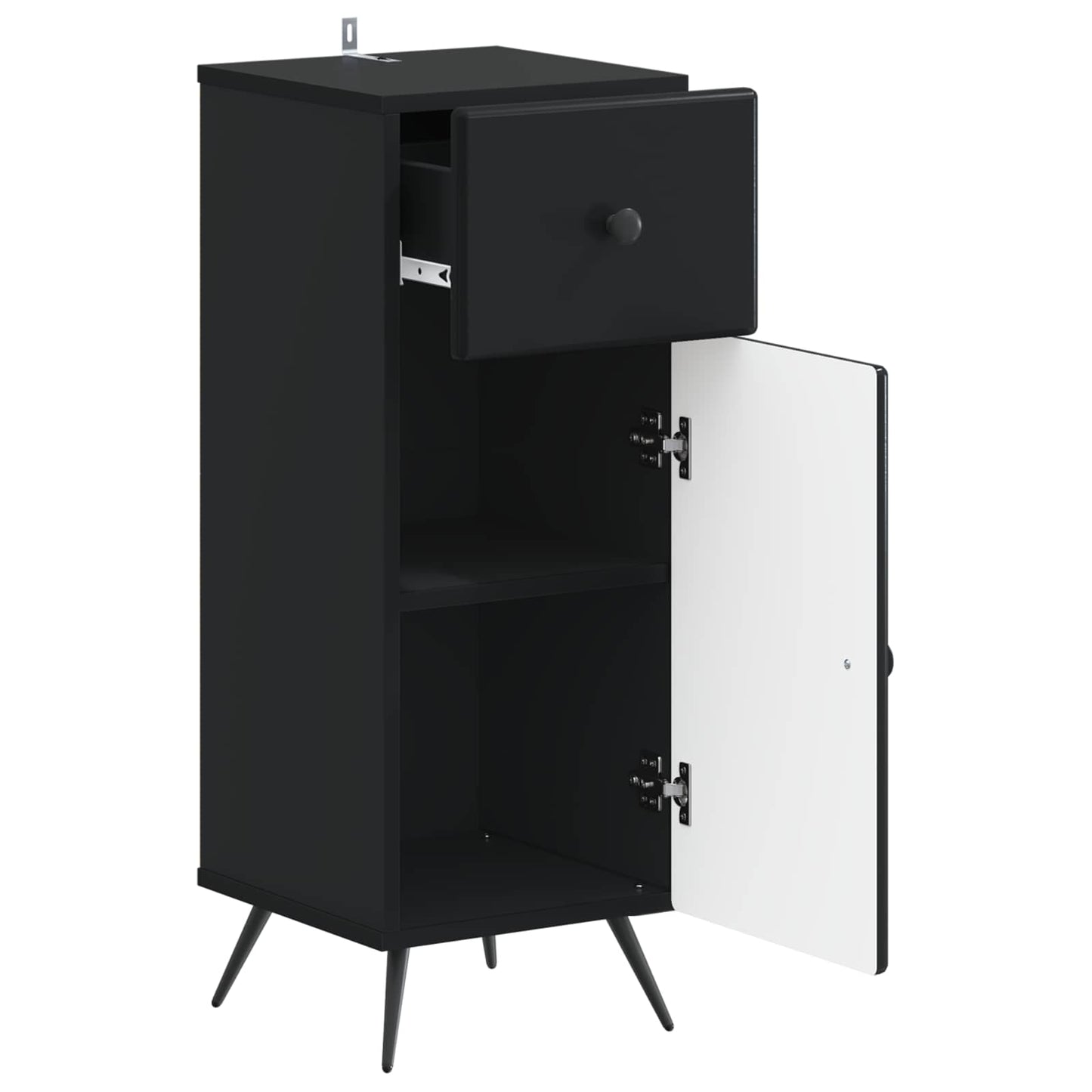 vidaXL Bathroom Storage Cainet BREDA Black 30 x 31 x 80 cm