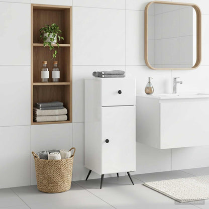 vidaXL Bathroom Storage Cainet BREDA High Gloss White 30 x 31 x 80 cm