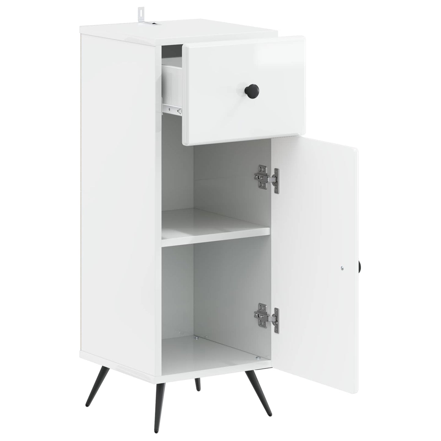 vidaXL Bathroom Storage Cainet BREDA High Gloss White 30 x 31 x 80 cm