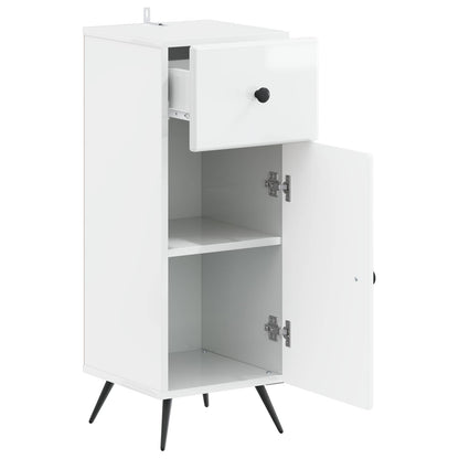 vidaXL Bathroom Storage Cainet BREDA High Gloss White 30 x 31 x 80 cm