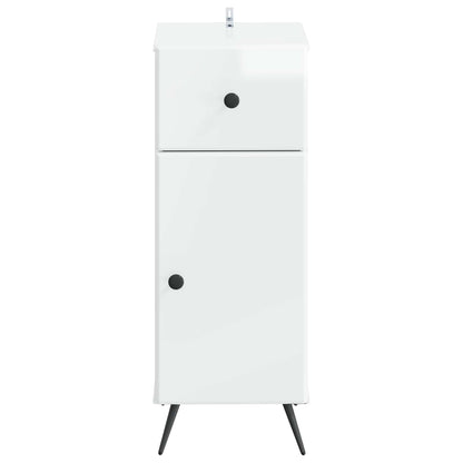 vidaXL Bathroom Storage Cainet BREDA High Gloss White 30 x 31 x 80 cm