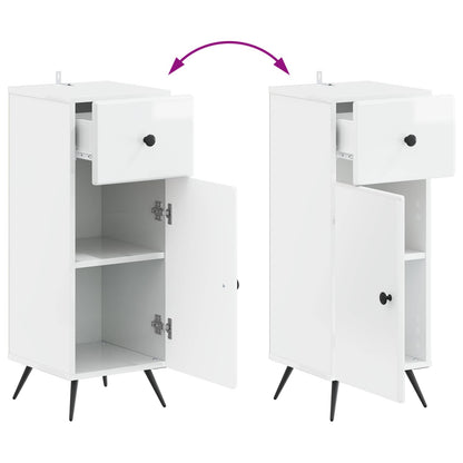 vidaXL Bathroom Storage Cainet BREDA High Gloss White 30 x 31 x 80 cm