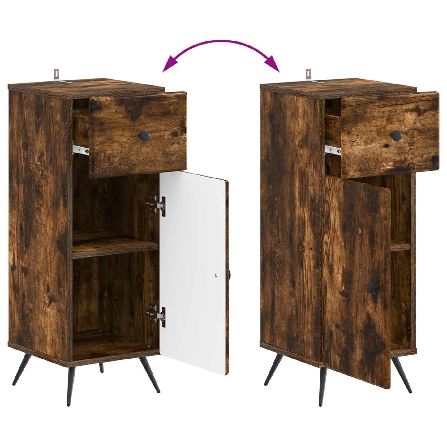 vidaXL Bathroom Storage Cainet BREDA Smoked Oak 30 x 31 x 80 cm