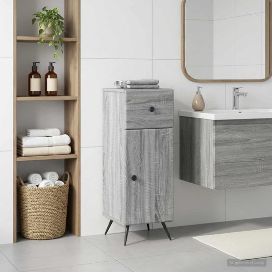 vidaXL Bathroom Storage Cainet BREDA Grey Sonoma 30 x 31 x 80 cm
