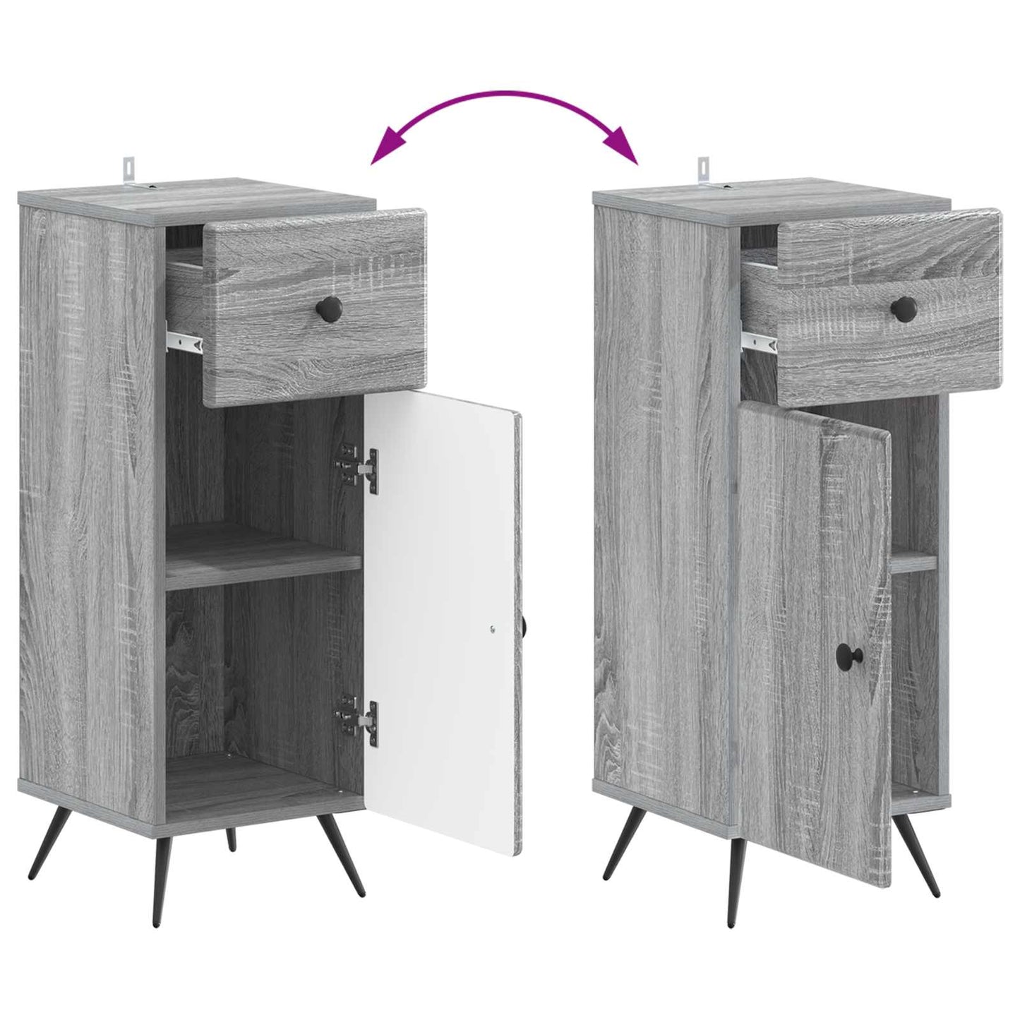 vidaXL Bathroom Storage Cainet BREDA Grey Sonoma 30 x 31 x 80 cm