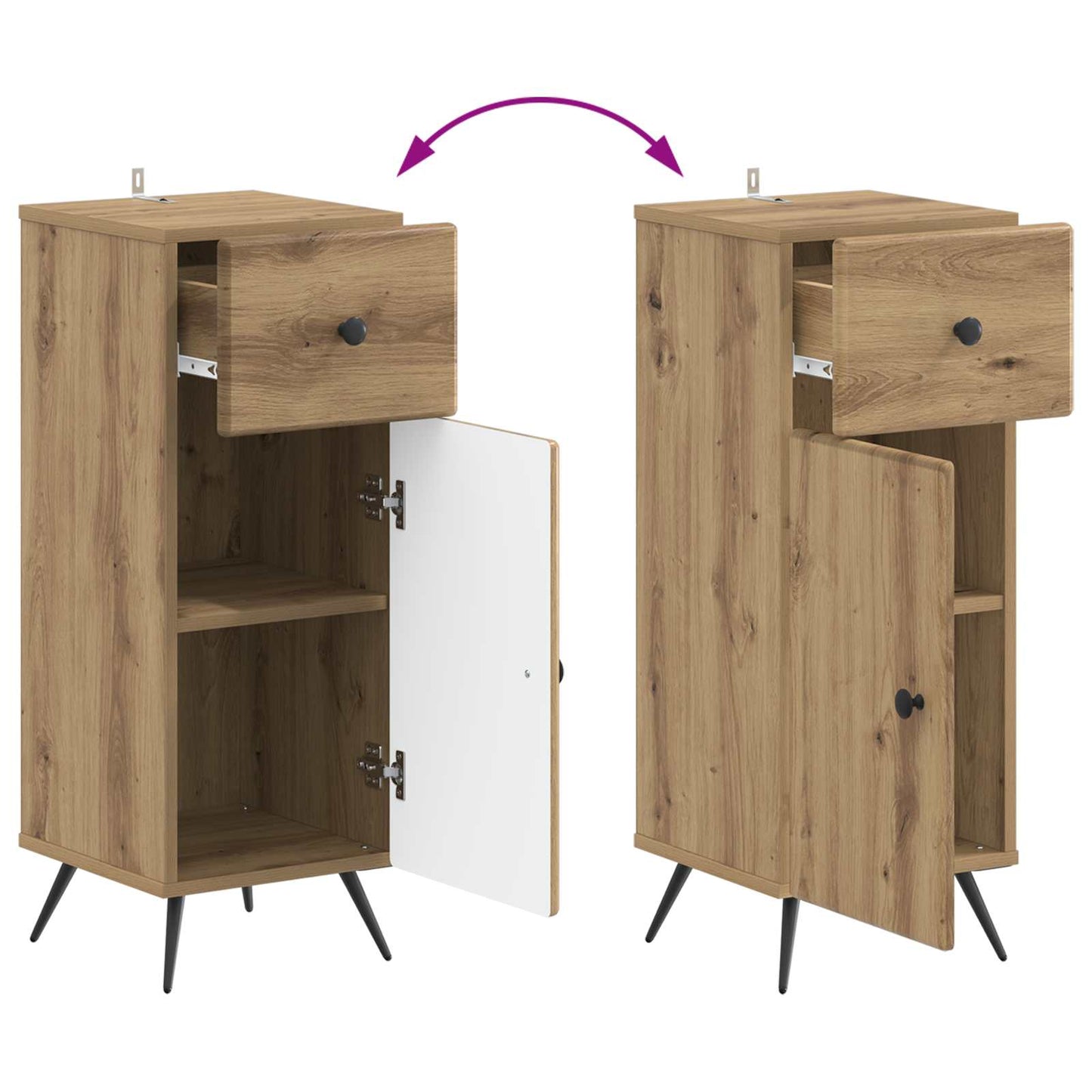vidaXL Bathroom Storage Cainet BREDA Artisan Oak 30 x 31 x 80 cm