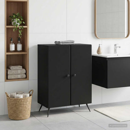 vidaXL Bathroom Storage Cainet BREDA Black 59.5 x 31 x 80 cm