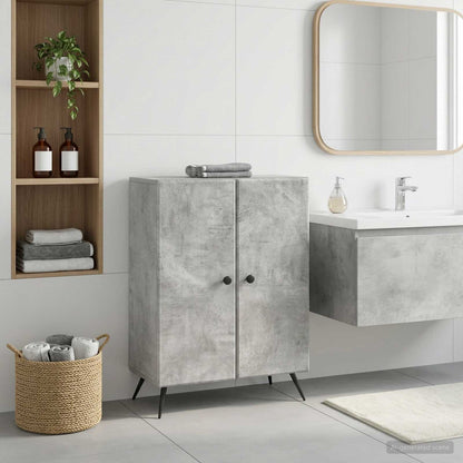 vidaXL Bathroom Storage Cainet BREDA Concrete Grey 59.5 x 31 x 80 cm