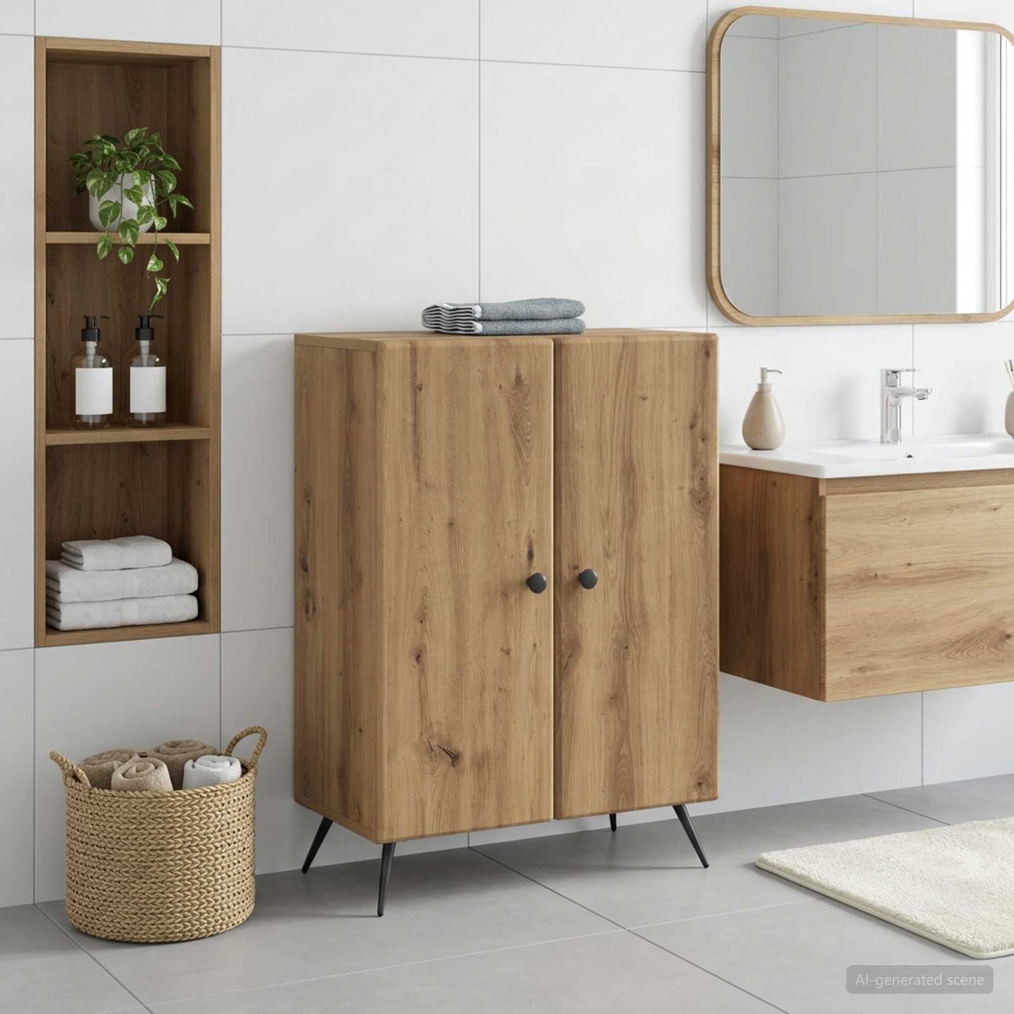 vidaXL Bathroom Storage Cainet BREDA Artisan Oak 59.5 x 31 x 80 cm