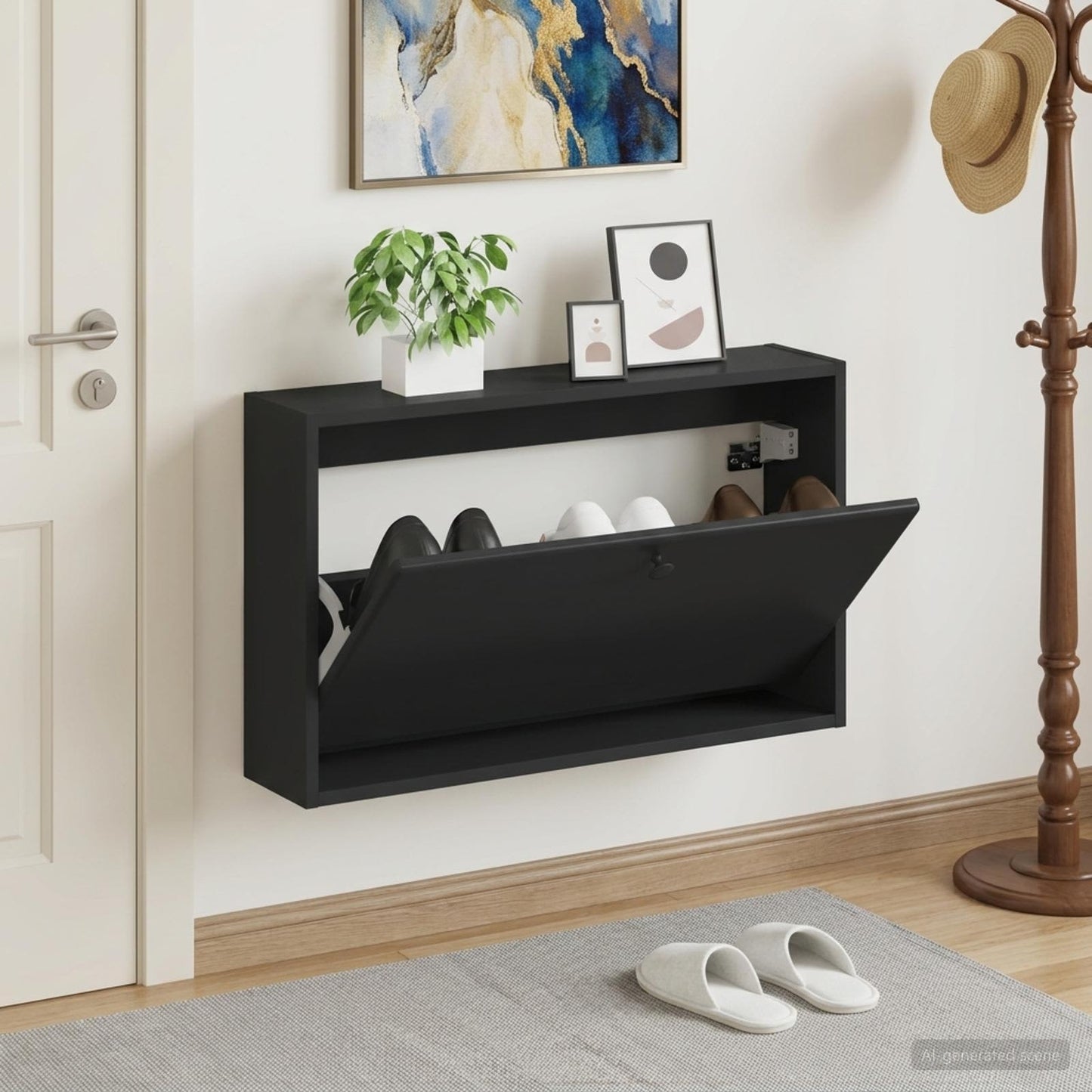 vidaXL Wall-Mounted Shoe Cabinet BREDA 71 x 17 x 43 cm Engineered Wood