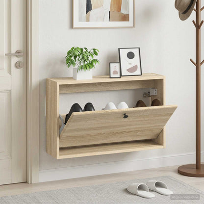 vidaXL Wall-Mounted Shoe Cabinet BREDA 71 x 17 x 43 cm Engineered Wood