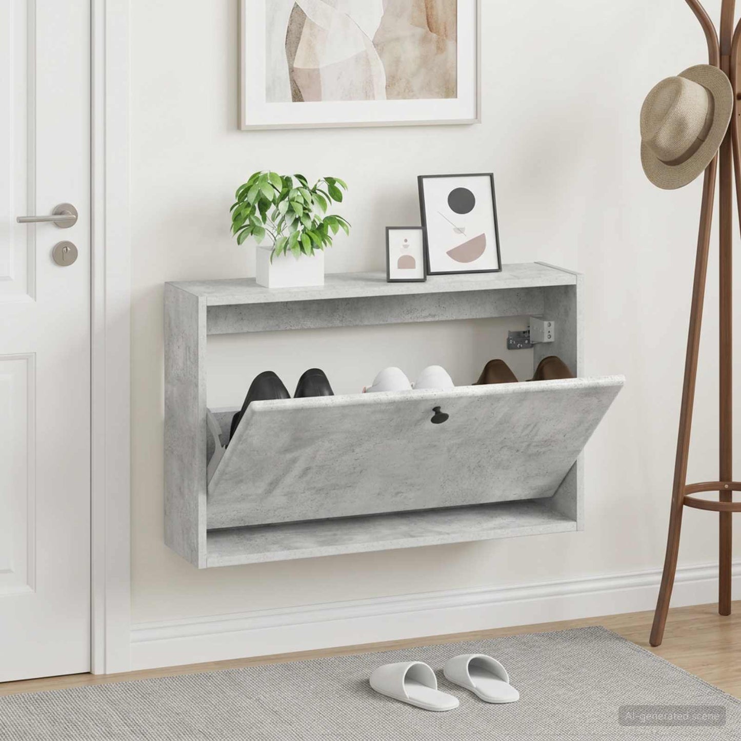 vidaXL Wall-Mounted Shoe Cabinet BREDA 71 x 17 x 43 cm Engineered Wood